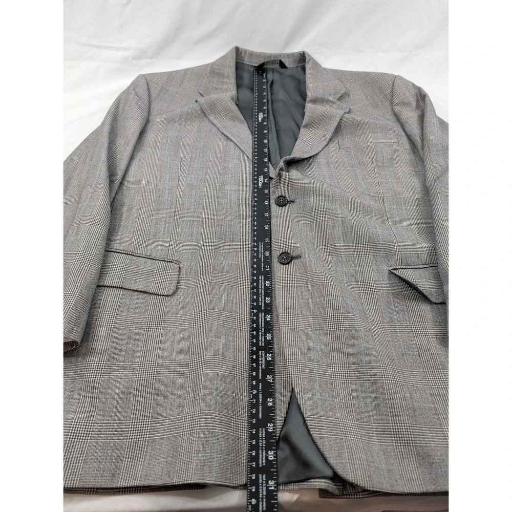 Jos. A. Bank Blazer Coat Suit Jacket 100%‎ Wool Glenn Check Plaid 46R 48